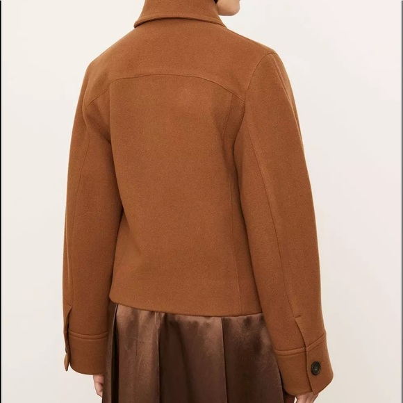 NWT $595 Vince Crop Wool Jacket Coat in Brown - Picture 4 of 5